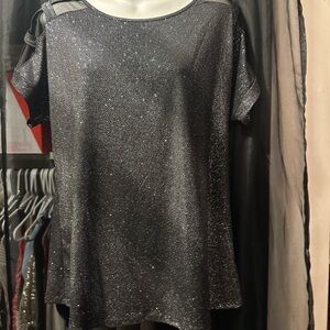 #116 Elegant Black Glitter Top